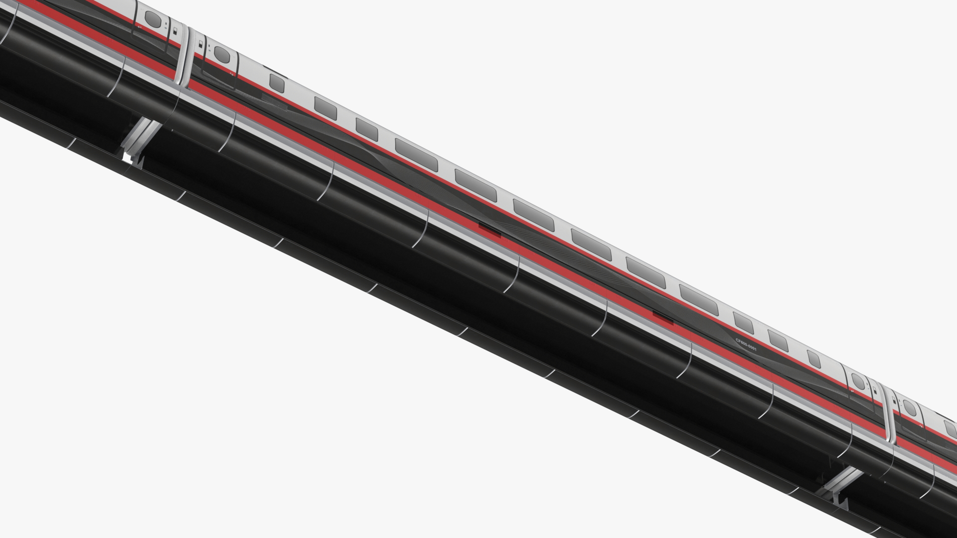 3D Maglev Train Red