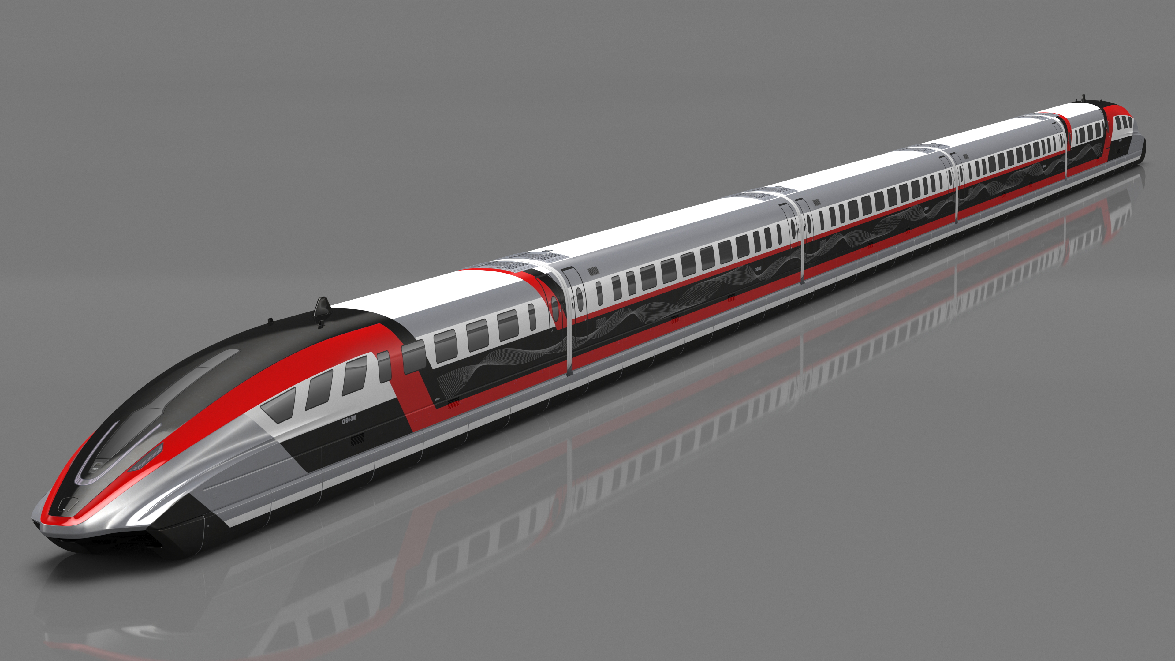 3D Maglev Train Red