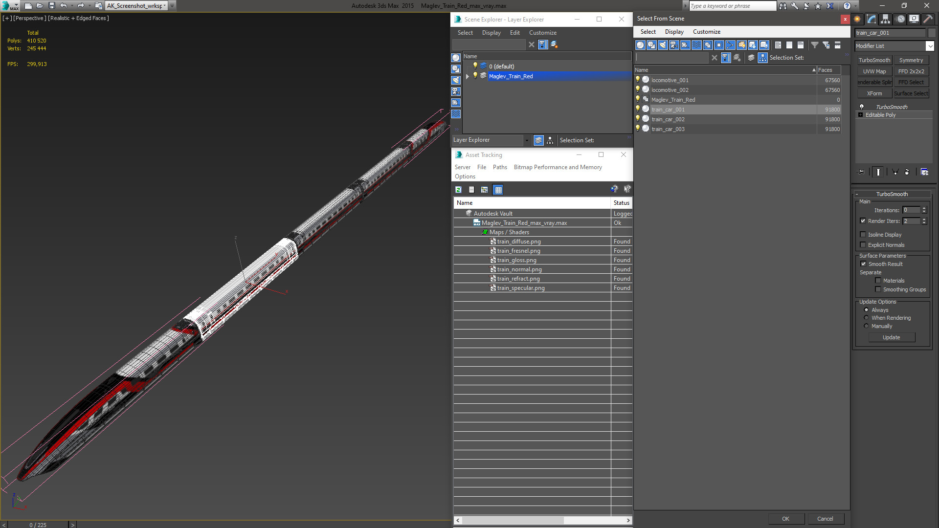 3D Maglev Train Red
