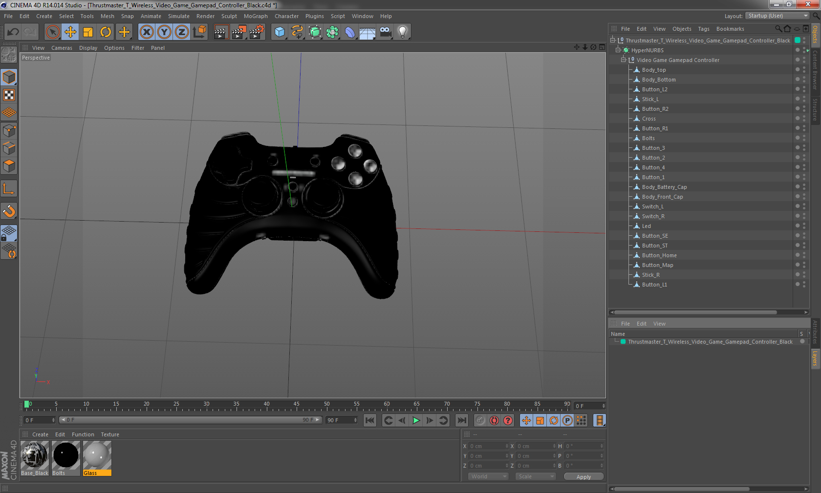 Thrustmaster T Wireless Video Game Gamepad Controller Black 3D model