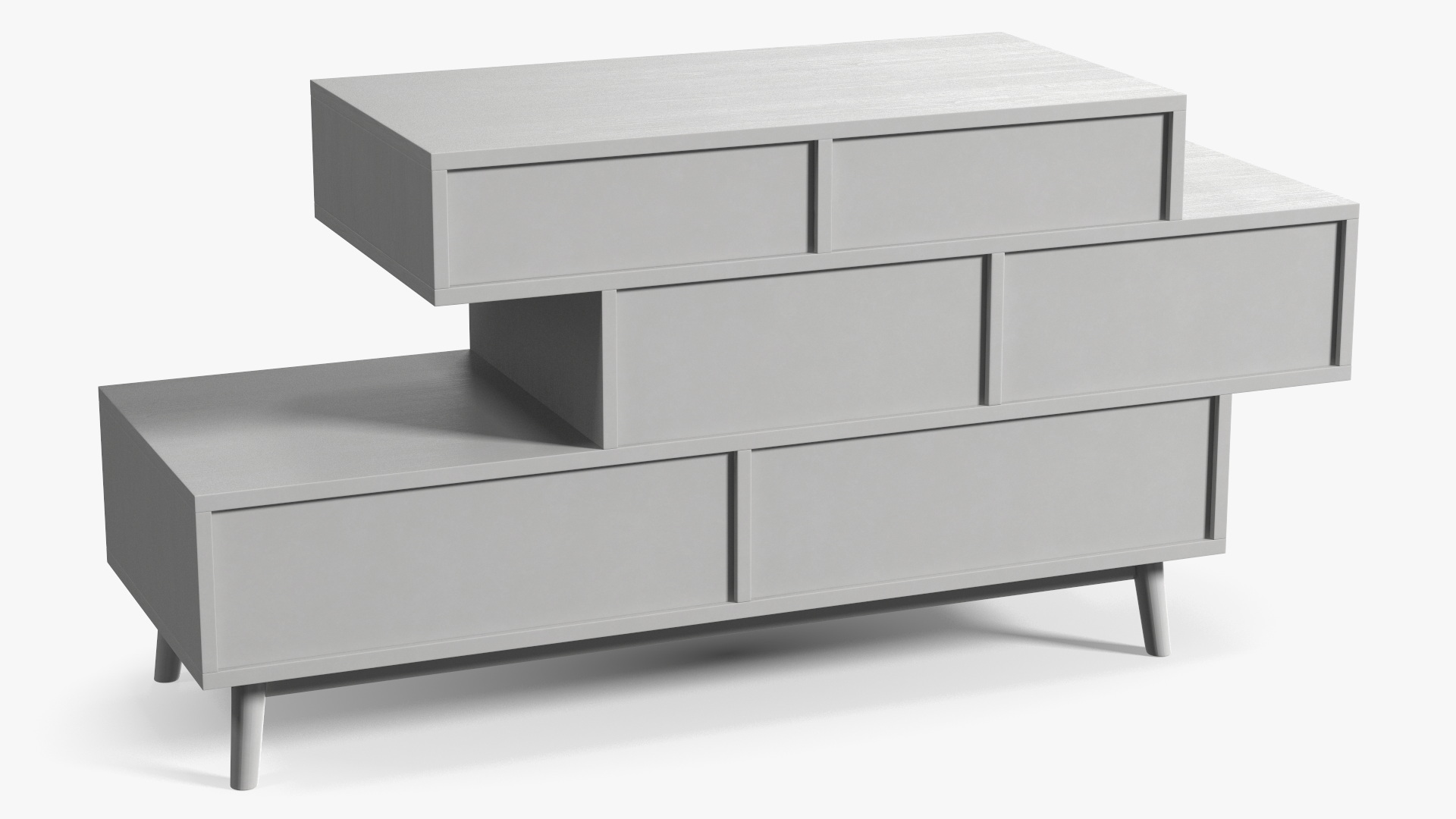 3D White Sideboard 4 Drawer Irvine