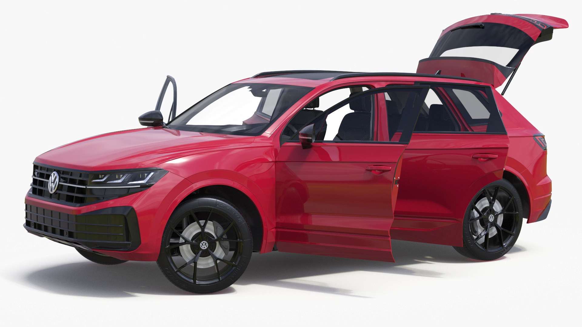 Volkswagen Touareg 2024 Red Rigged 3D model