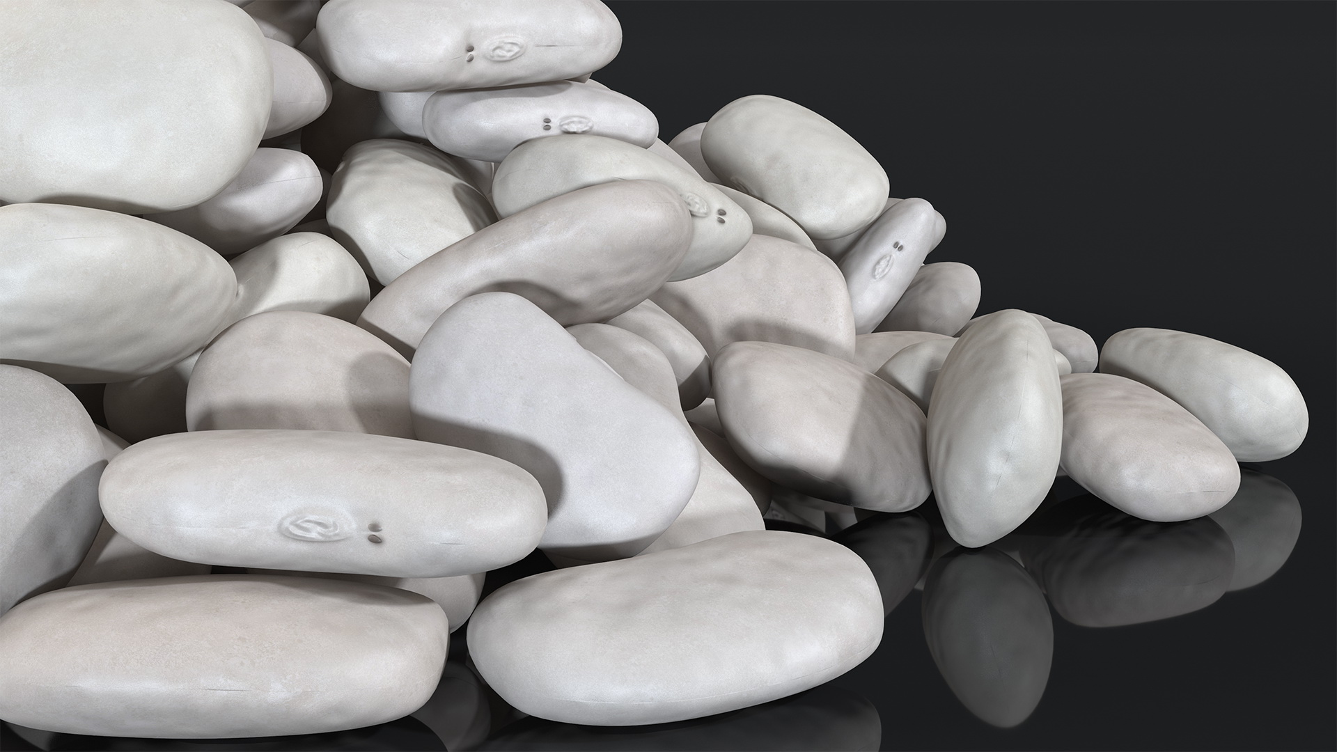White Pea Bean Pile 3D model