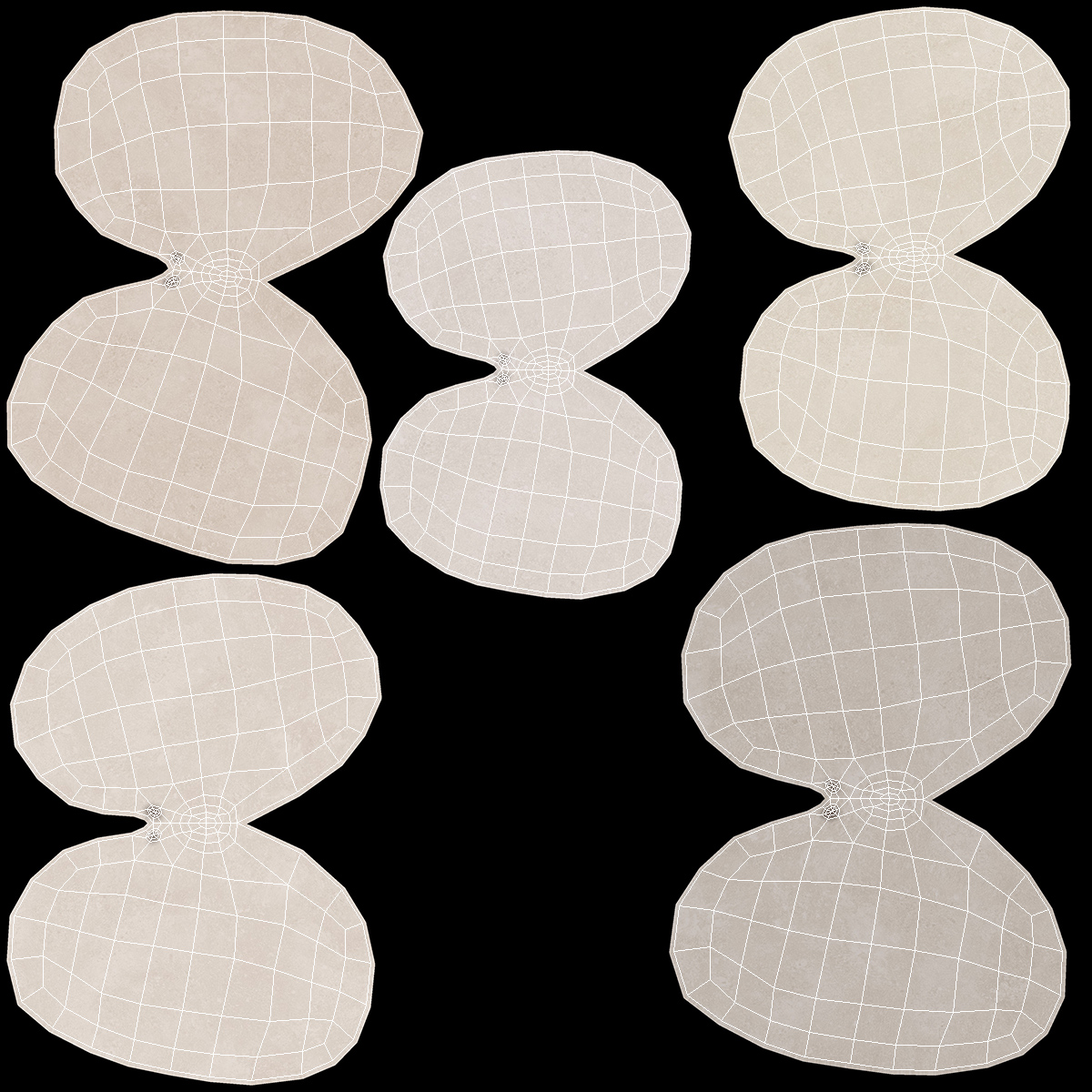 White Pea Bean Pile 3D model