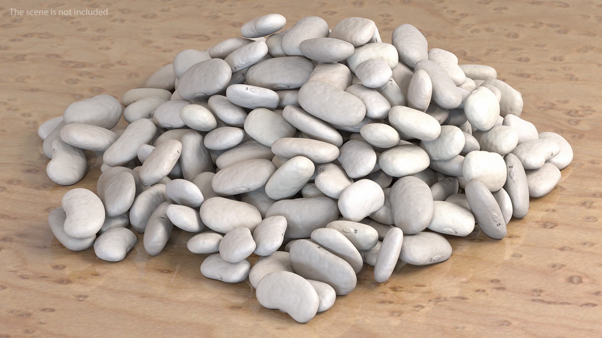 White Pea Bean Pile 3D model