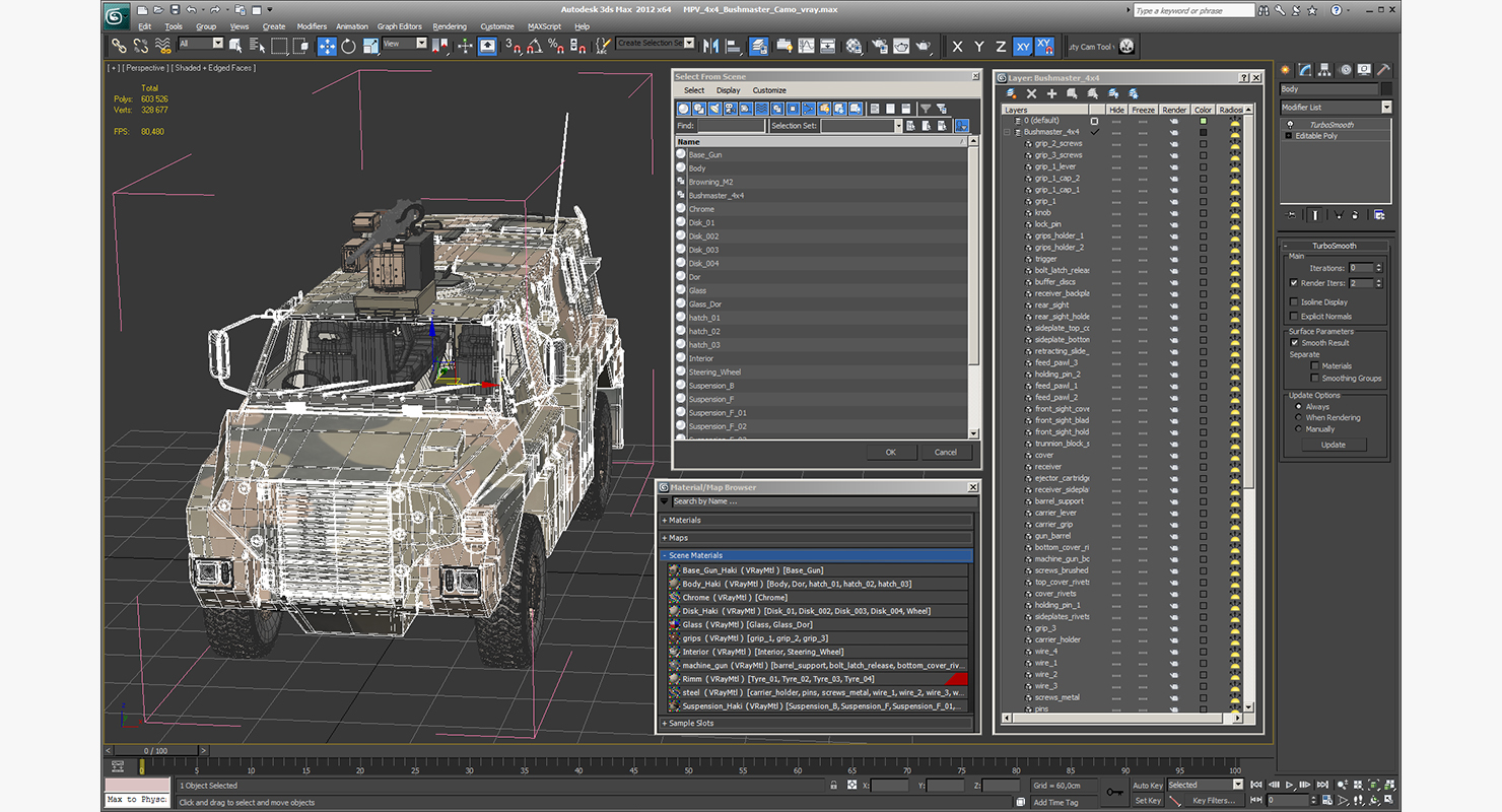 3D MPV 4x4 Bushmaster Camo model