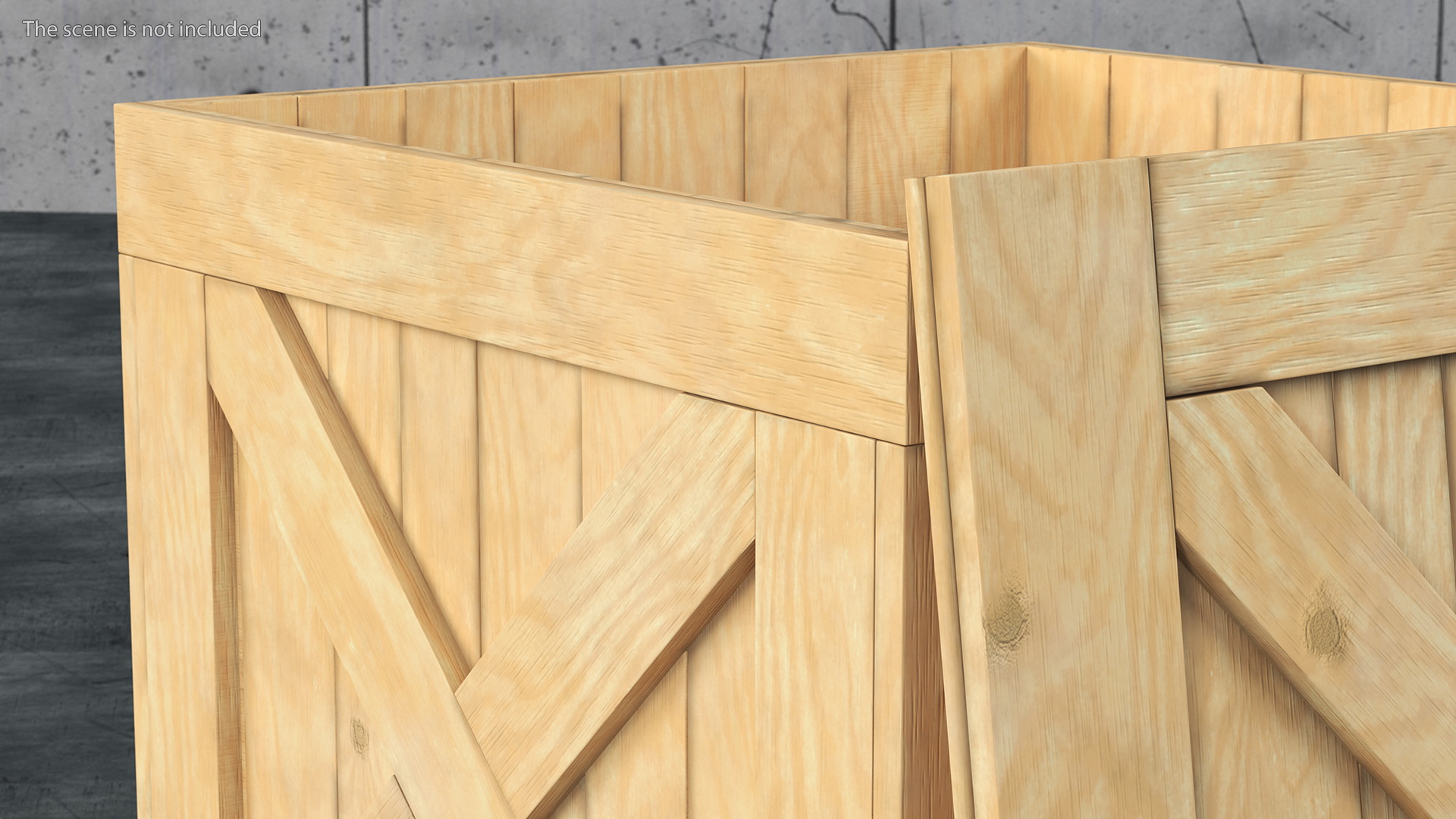 3D Wooden Shipping Box with Lid model