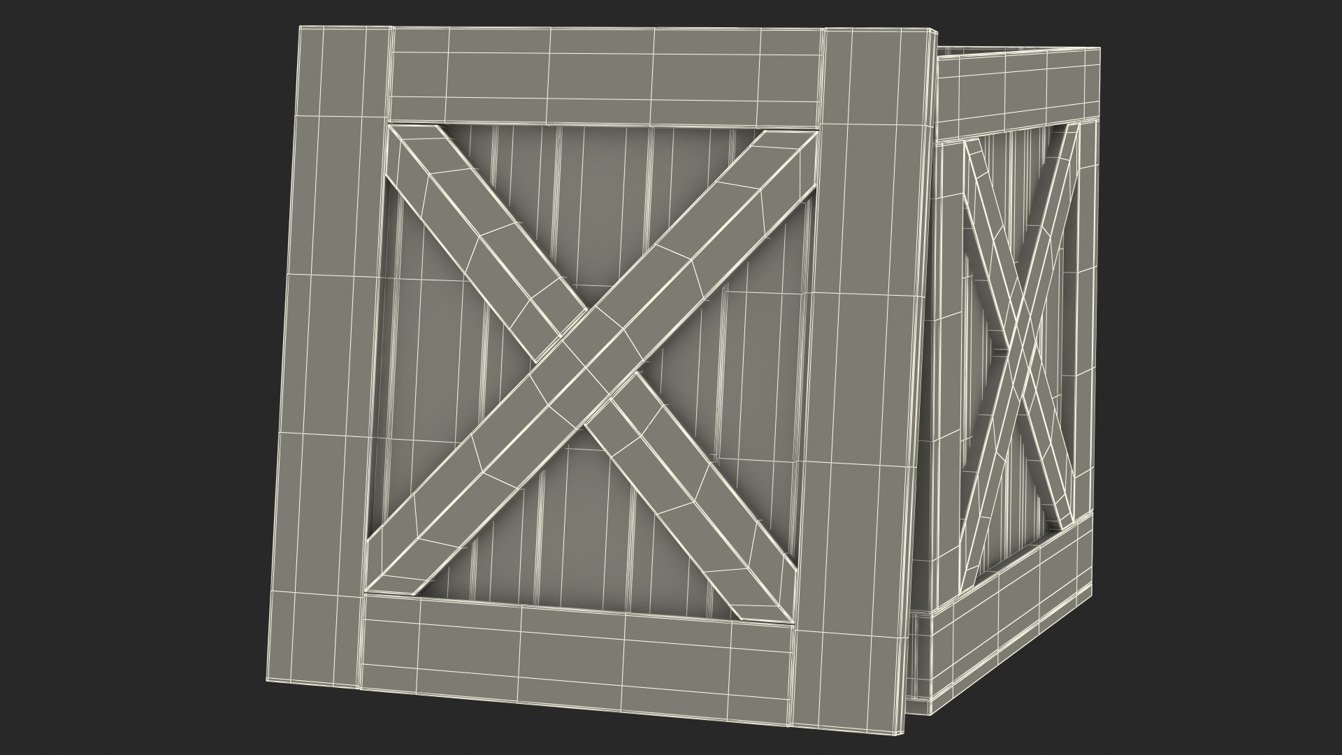3D Wooden Shipping Box with Lid model