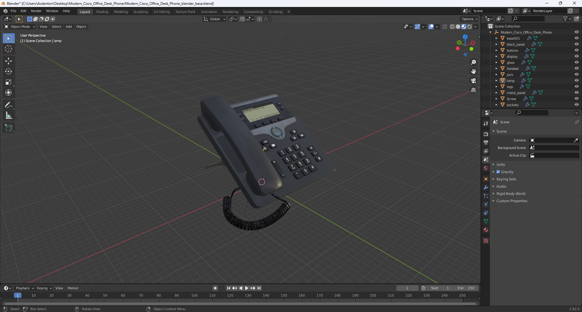 3D model Modern Cisco Office Desk Phone