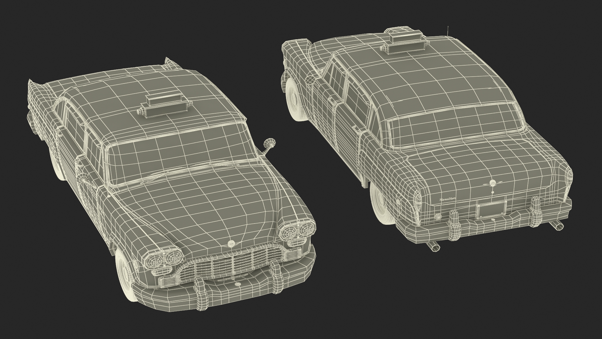 Vintage Checker Taxi Cab 3D model