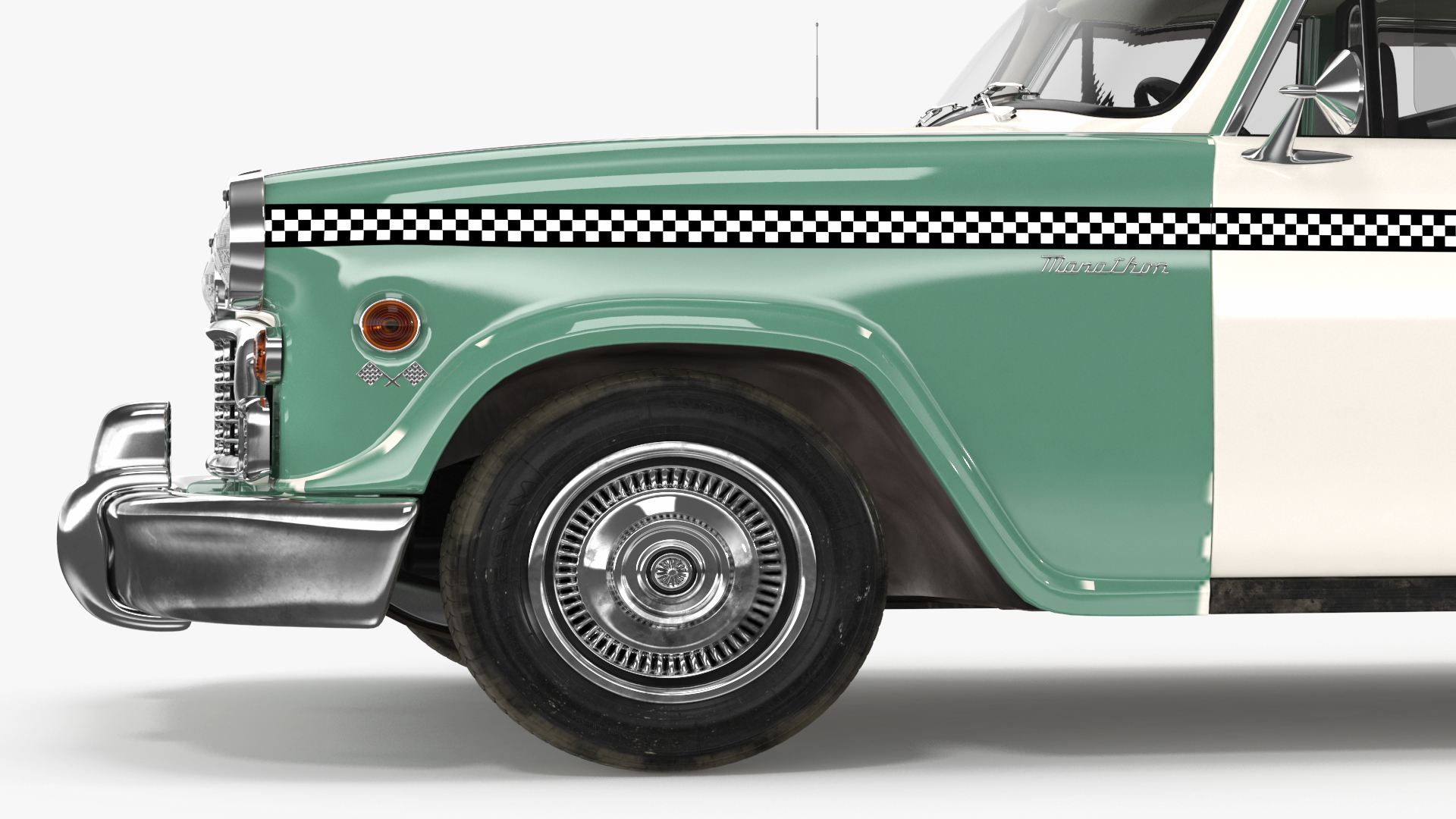 Vintage Checker Taxi Cab 3D model