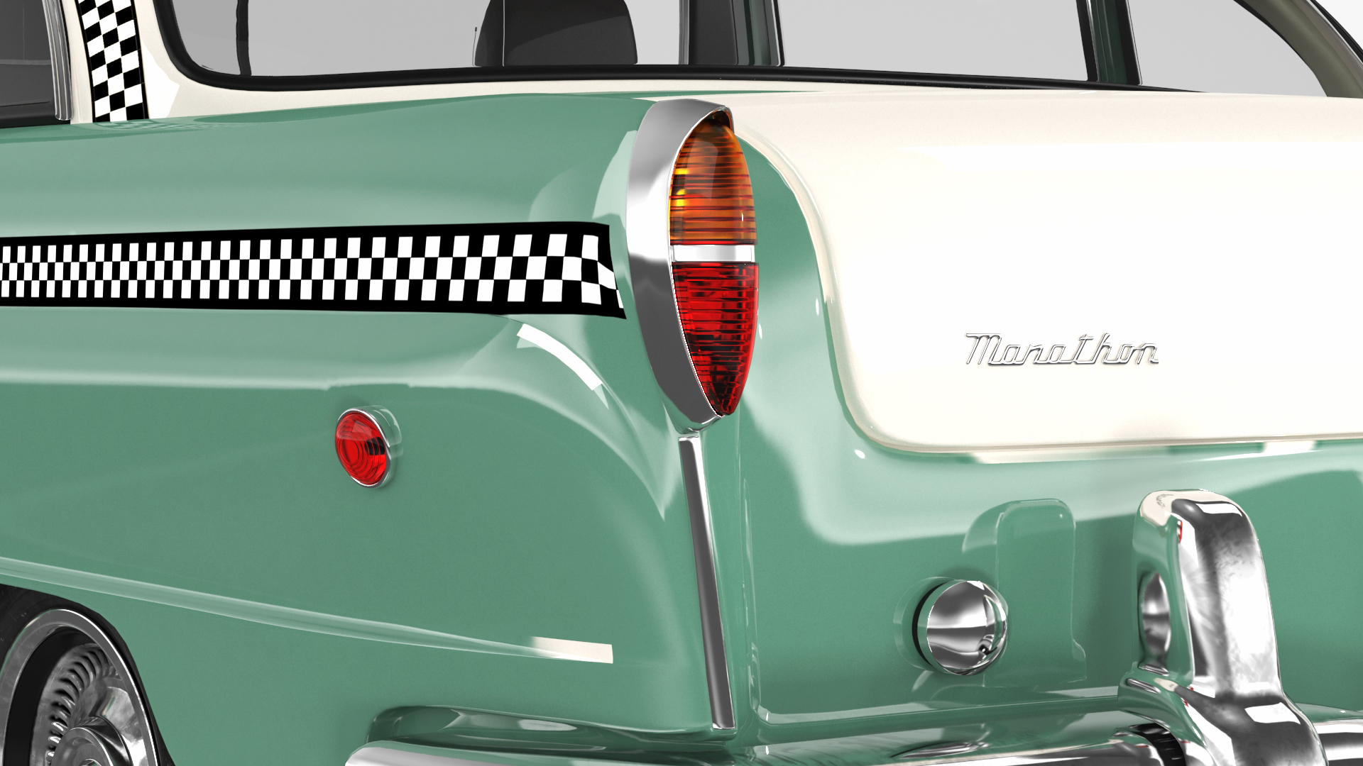 Vintage Checker Taxi Cab 3D model