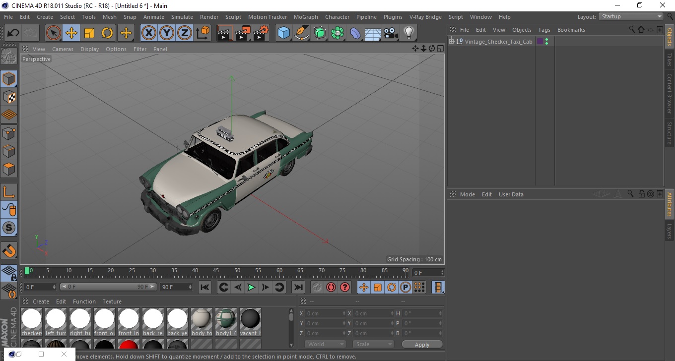 Vintage Checker Taxi Cab 3D model