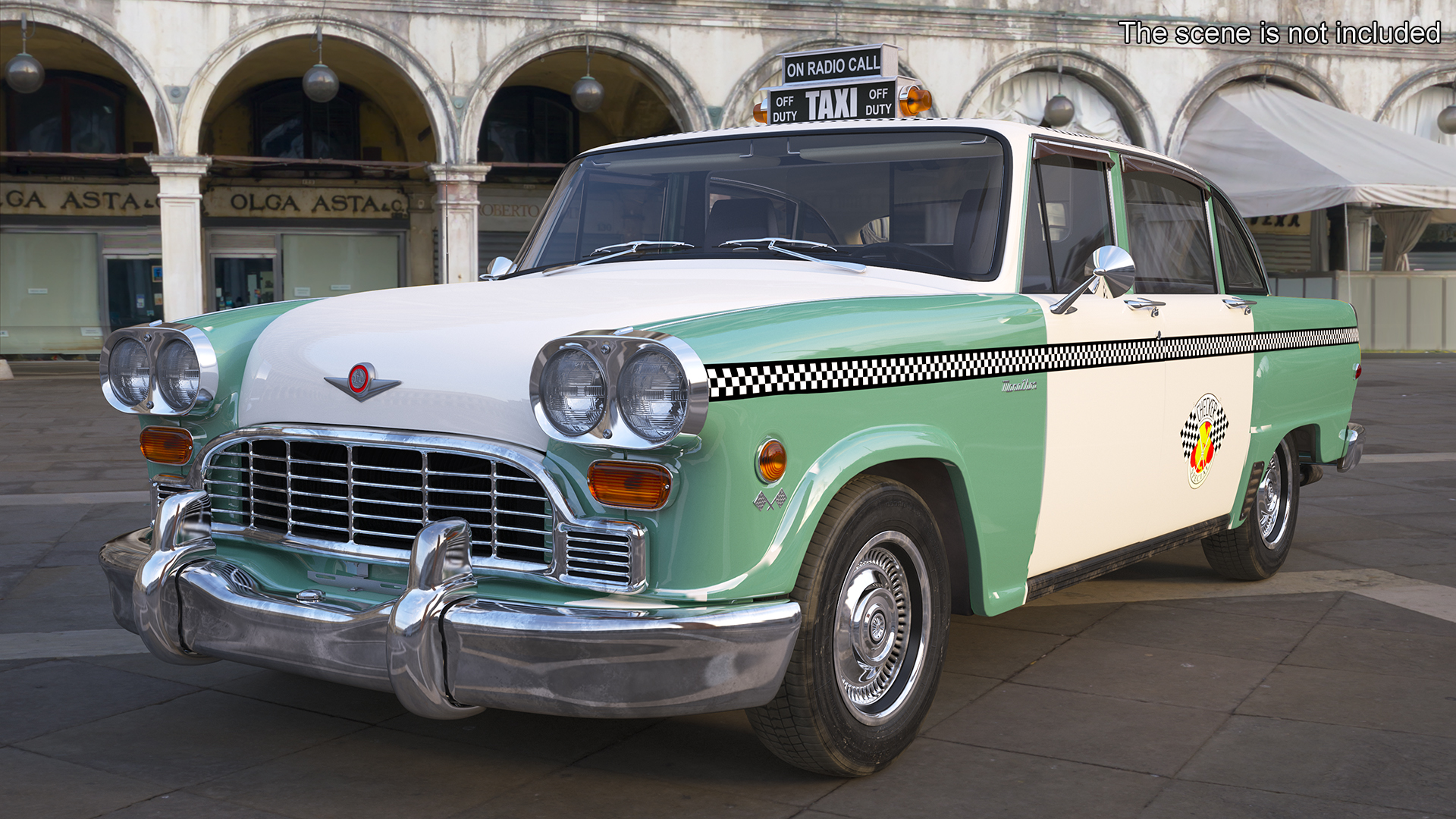 Vintage Checker Taxi Cab 3D model