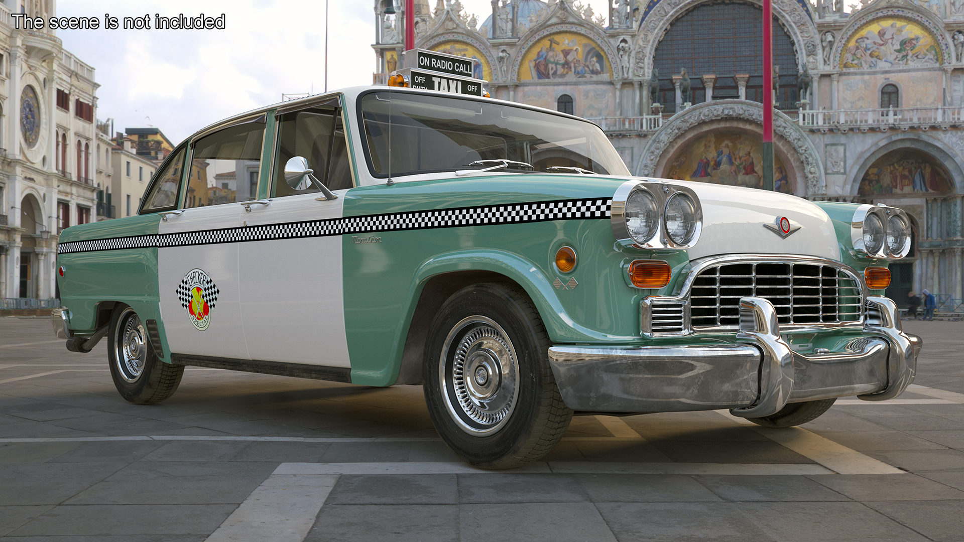 Vintage Checker Taxi Cab 3D model