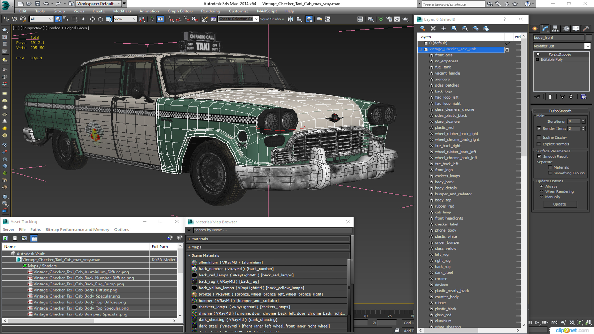 Vintage Checker Taxi Cab 3D model