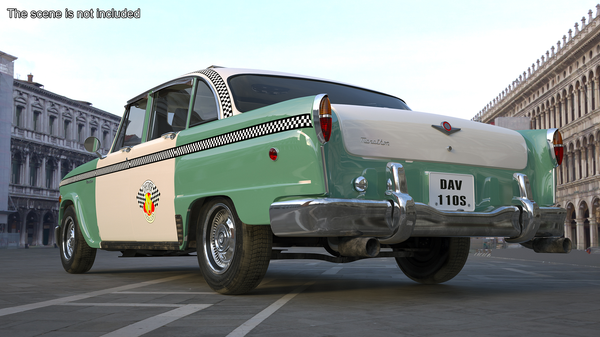 Vintage Checker Taxi Cab 3D model