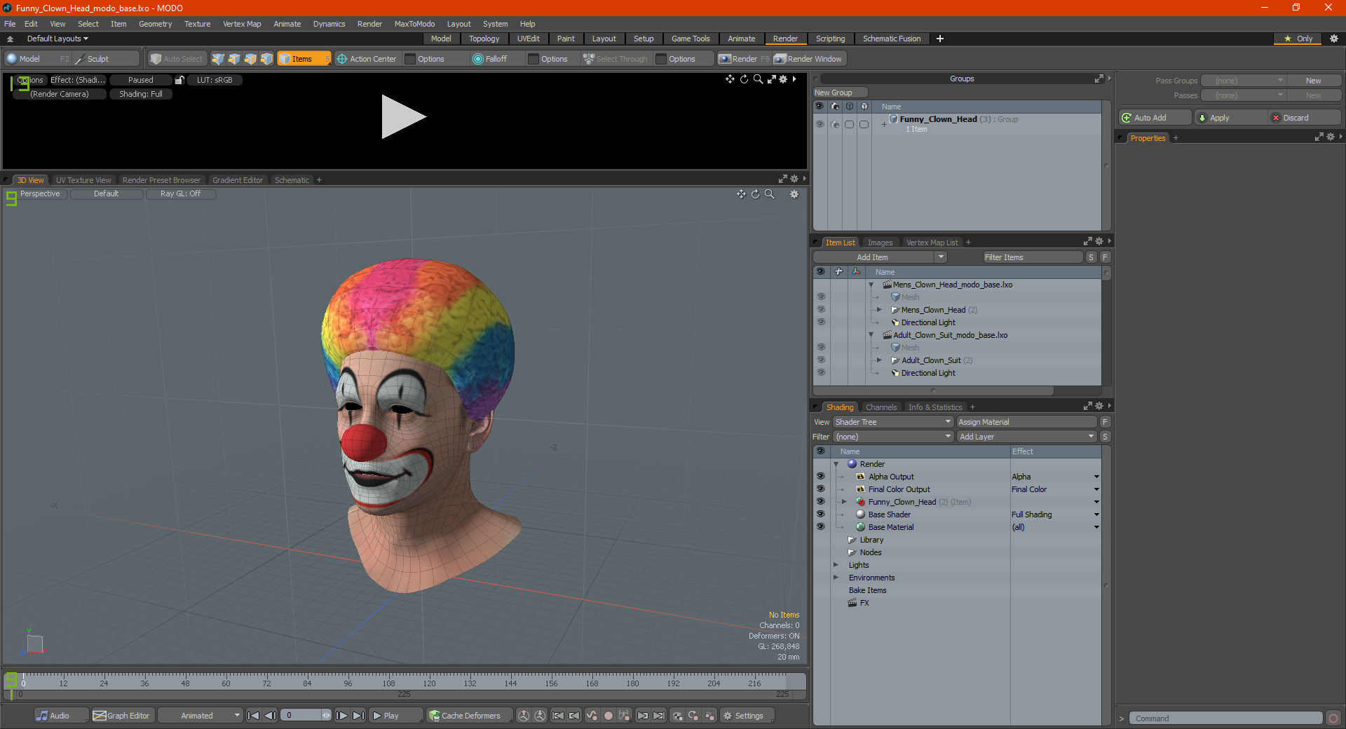 3D Funny Clown Head