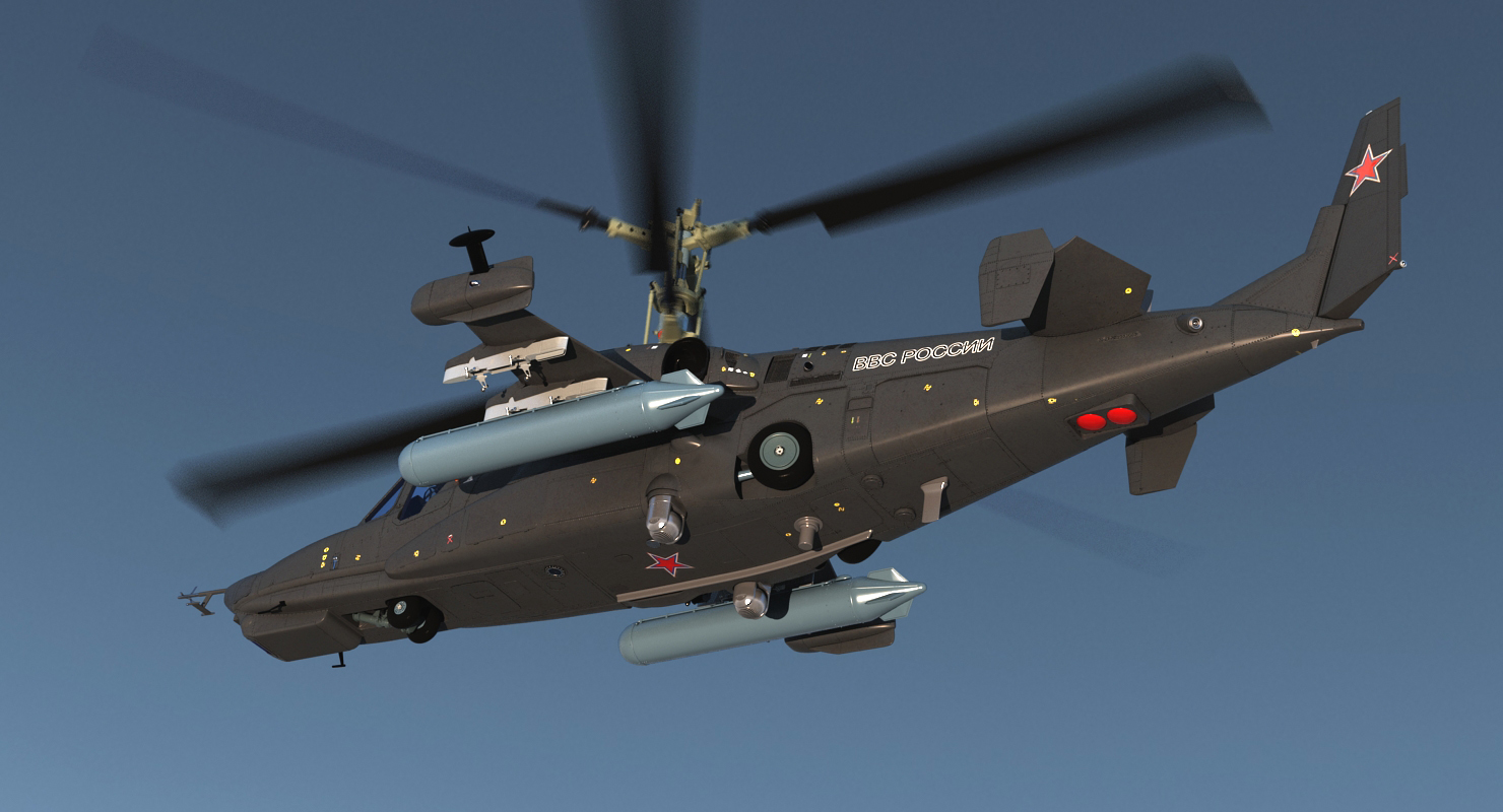 3D model Kamov Ka 52 or Alligator Russian Attack Helicopter