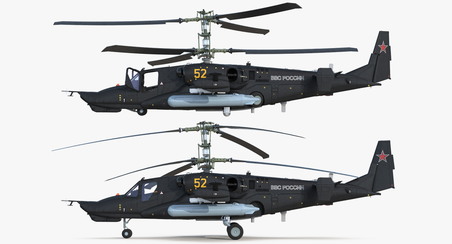 3D model Kamov Ka 52 or Alligator Russian Attack Helicopter
