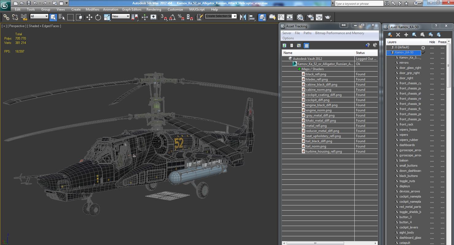 3D model Kamov Ka 52 or Alligator Russian Attack Helicopter
