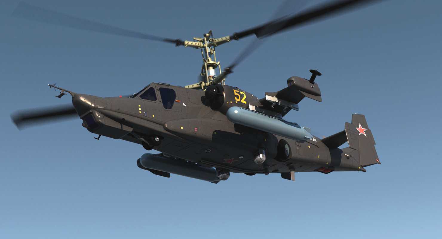 3D model Kamov Ka 52 or Alligator Russian Attack Helicopter