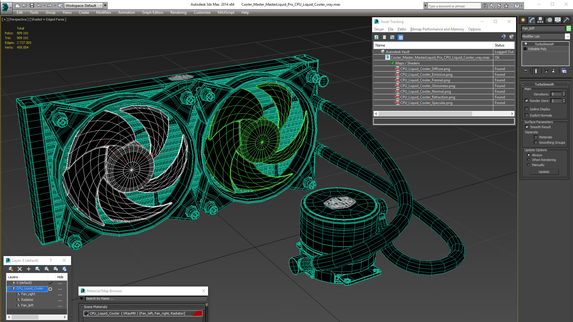 3D Cooler Master MasterLiquid Pro CPU Liquid Cooler model