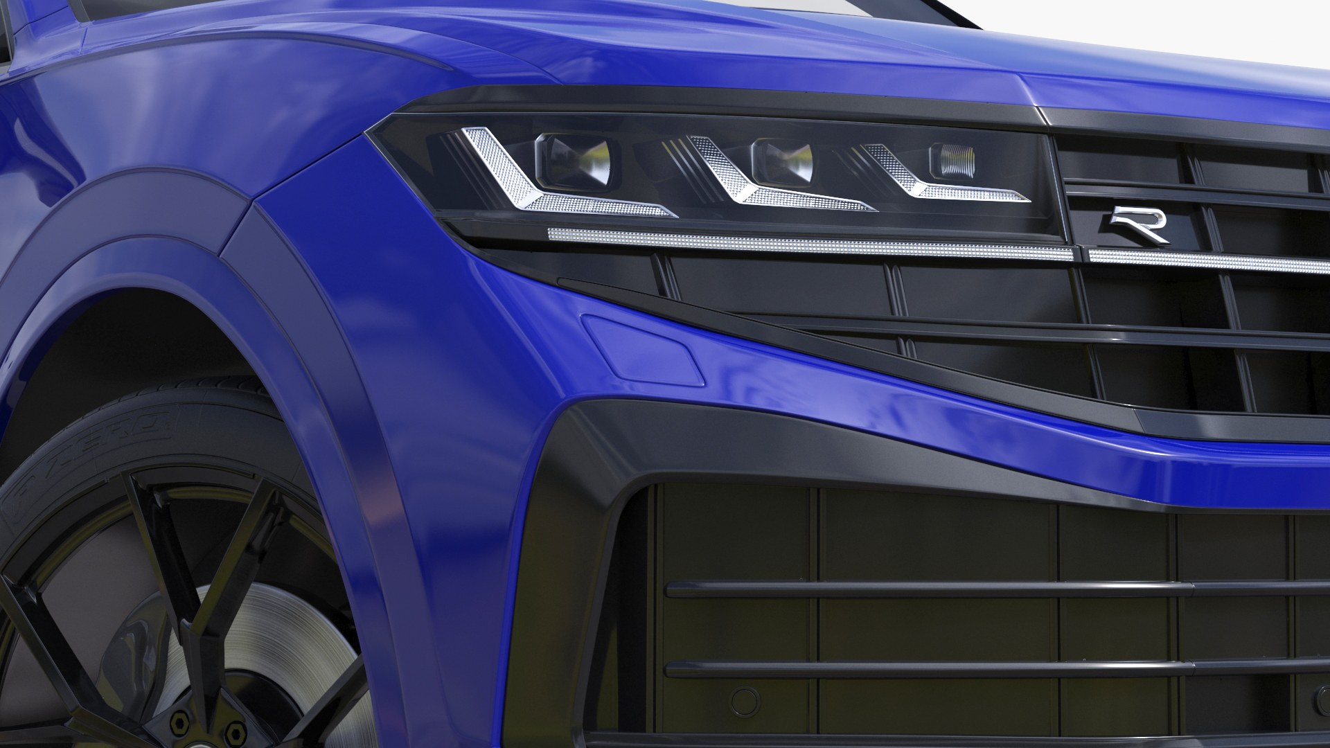 3D model Volkswagen Touareg 2024 Blue Rigged