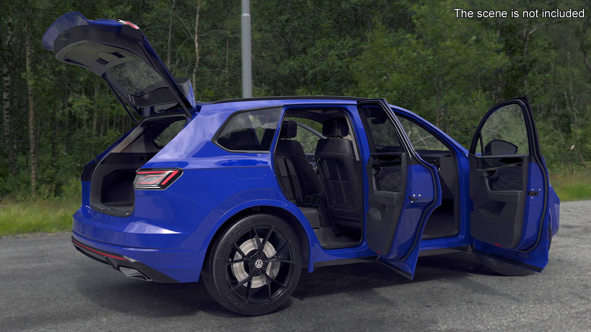 3D model Volkswagen Touareg 2024 Blue Rigged