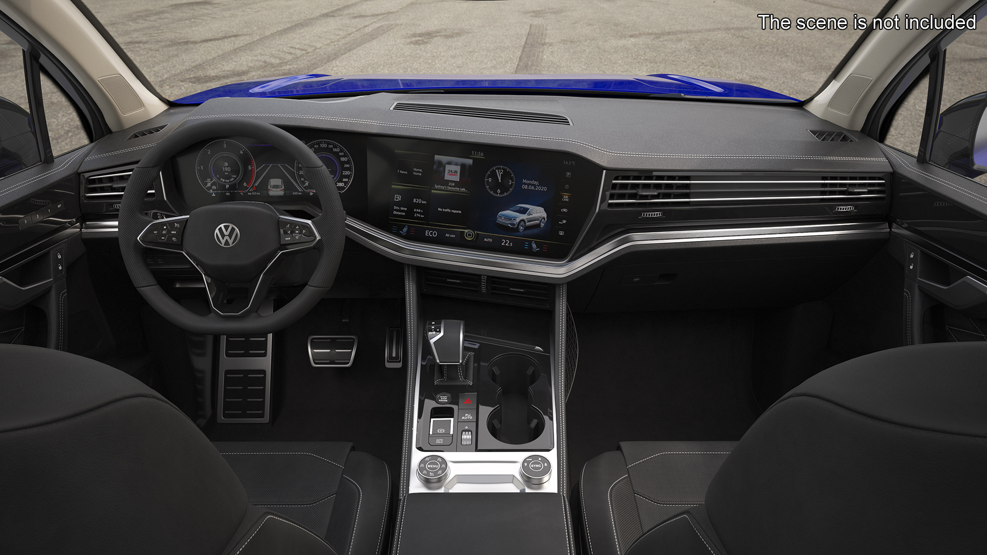 3D model Volkswagen Touareg 2024 Blue Rigged