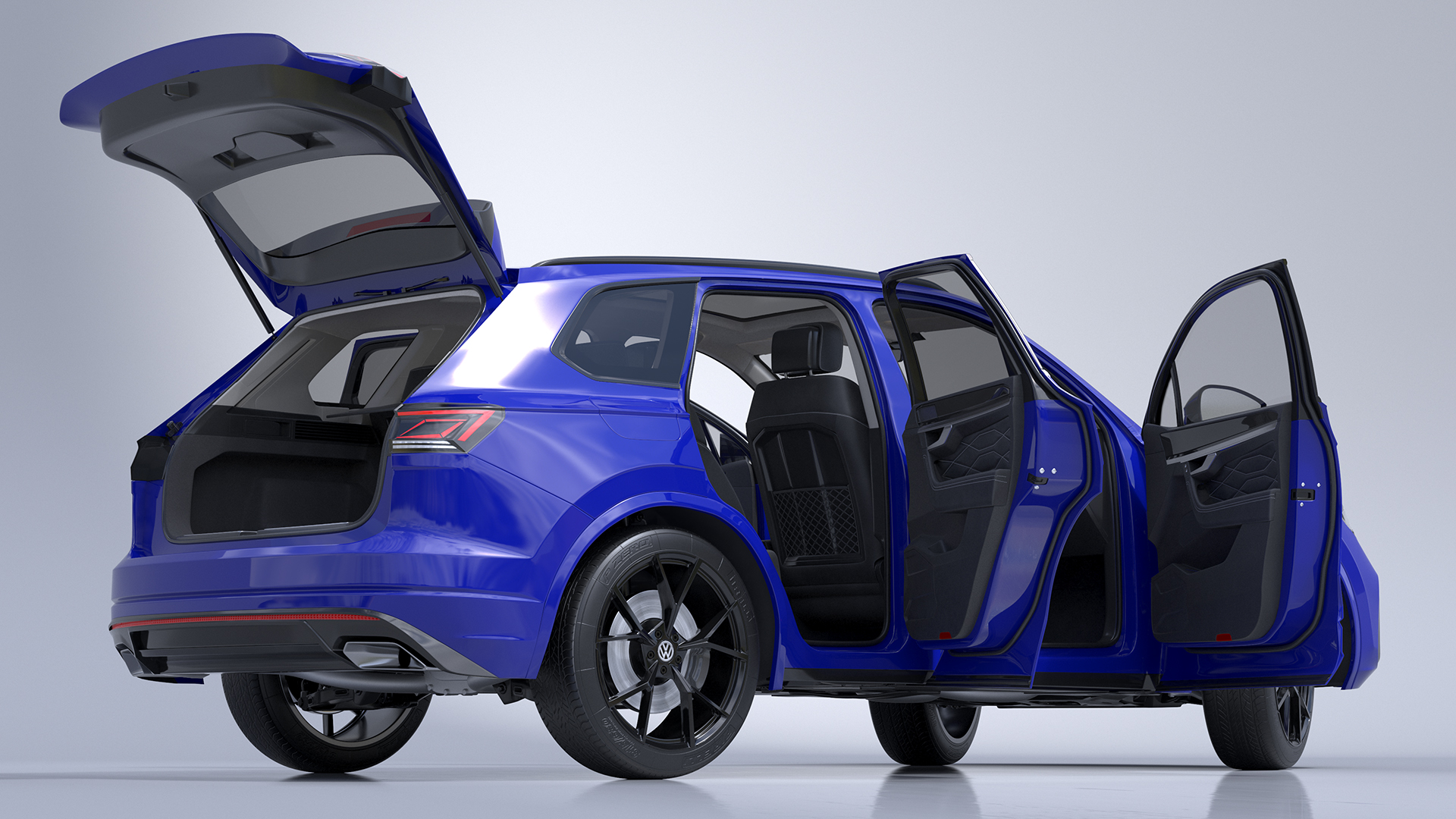 3D model Volkswagen Touareg 2024 Blue Rigged