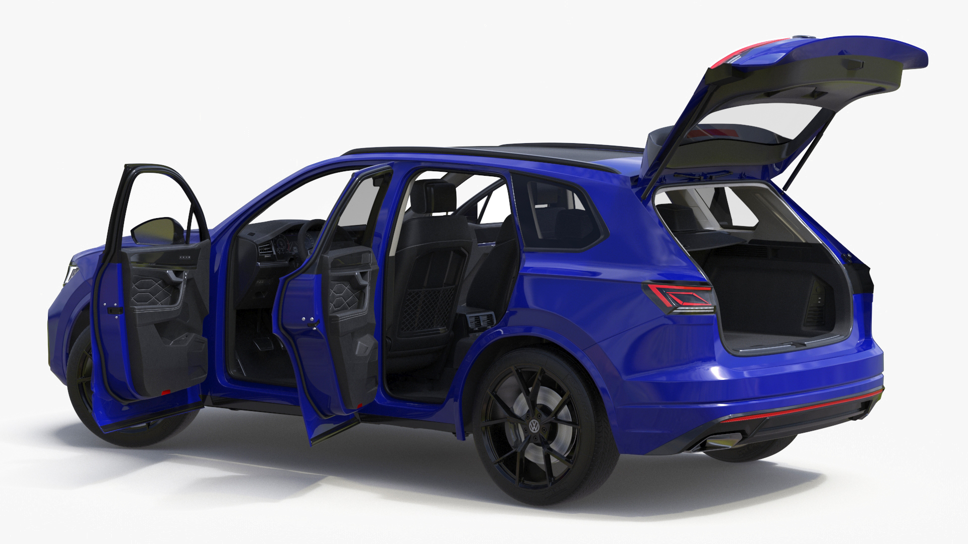 3D model Volkswagen Touareg 2024 Blue Rigged