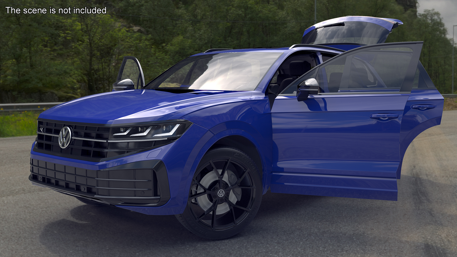3D model Volkswagen Touareg 2024 Blue Rigged
