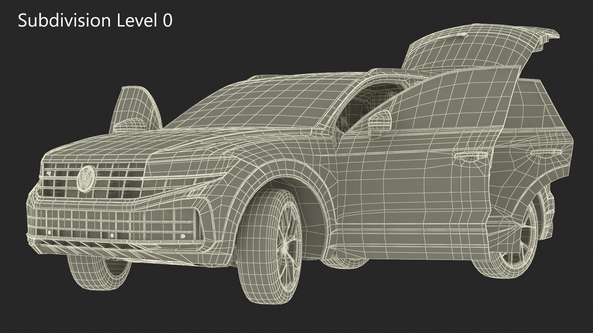 3D model Volkswagen Touareg 2024 Blue Rigged