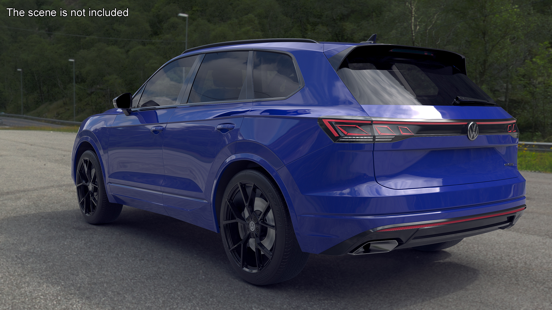 3D model Volkswagen Touareg 2024 Blue Rigged