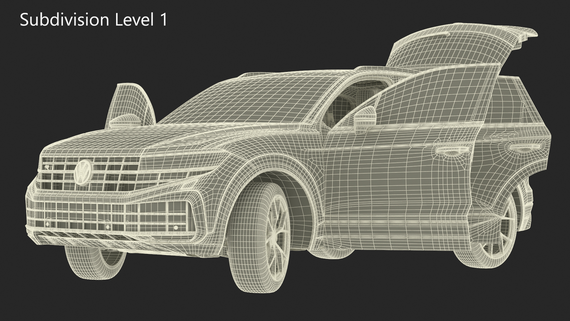 3D model Volkswagen Touareg 2024 Blue Rigged