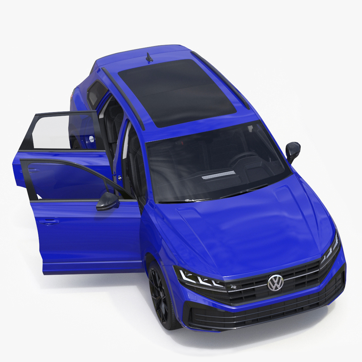 3D model Volkswagen Touareg 2024 Blue Rigged