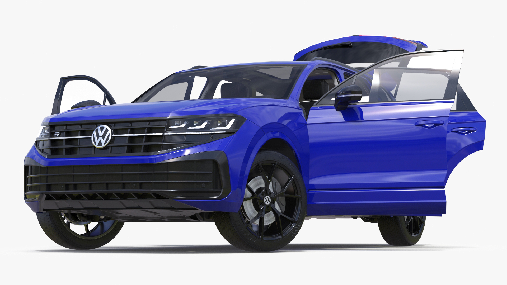 3D model Volkswagen Touareg 2024 Blue Rigged