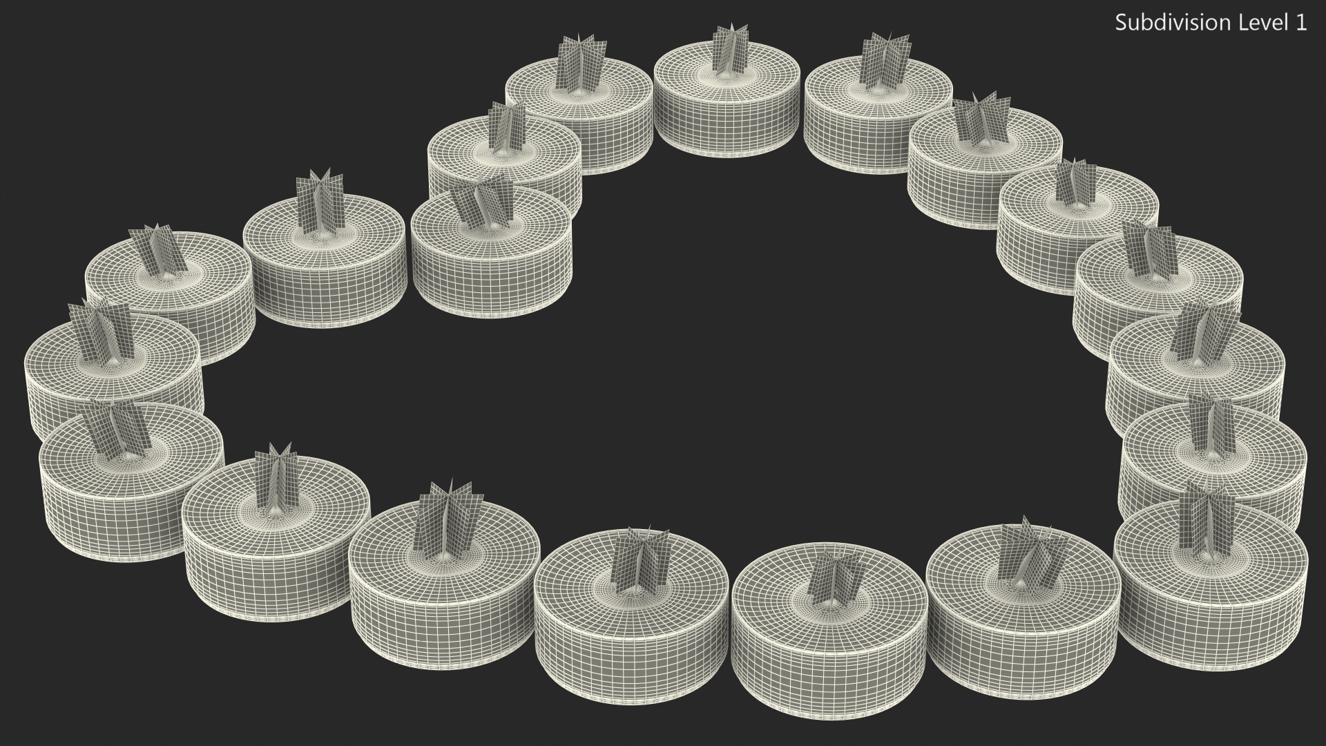 Red Tea Light Candles Heart Shaped 3D model