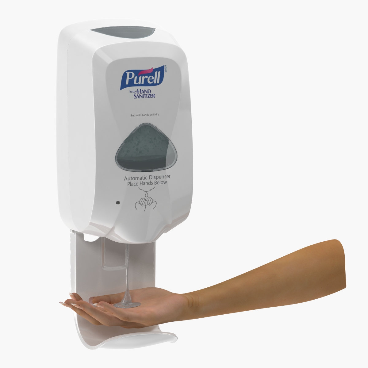 Sanitizer Dispenser with Hand 3D Model, view 3
