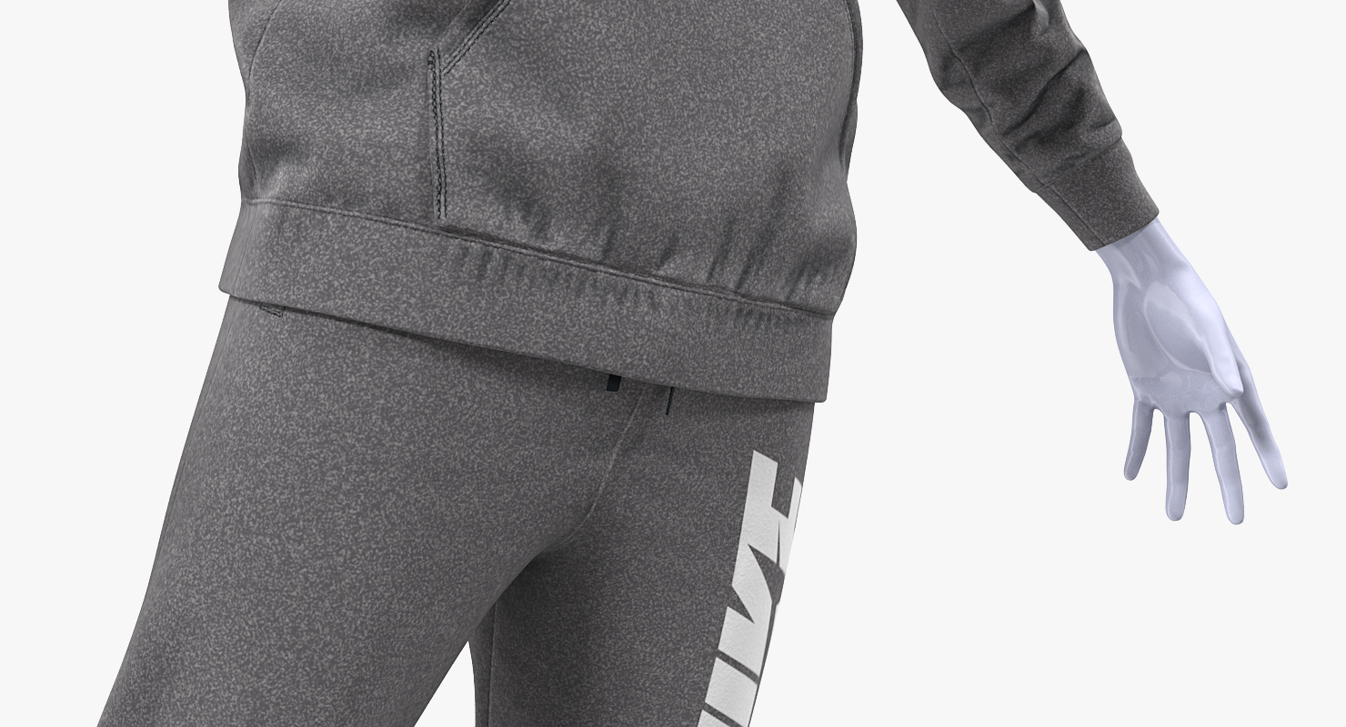 3D model Nike Sportswear Suit Anthrazit Raised Hood on Mannequin