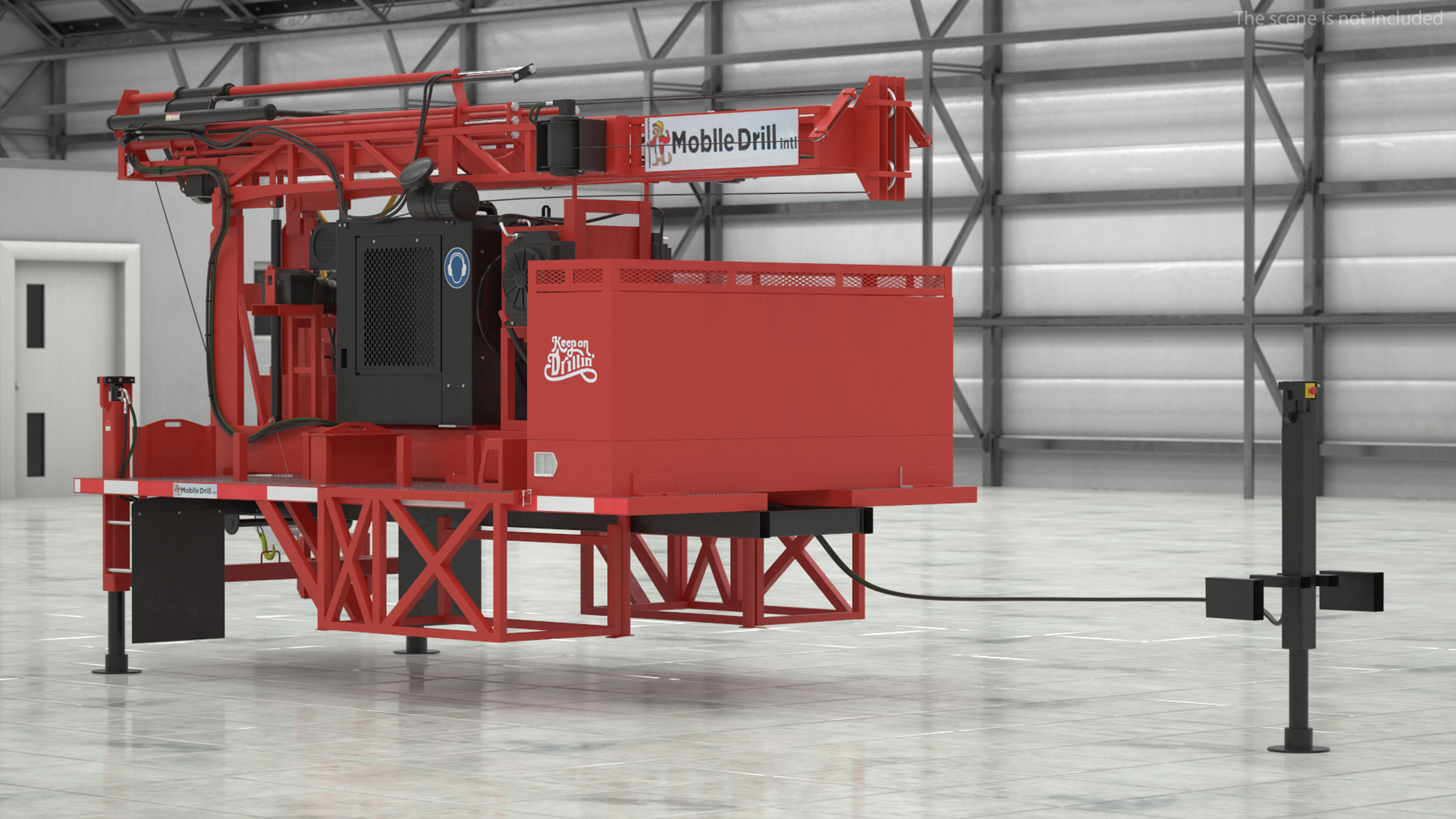 3D B-51 Mobile Drilling Rig Red model