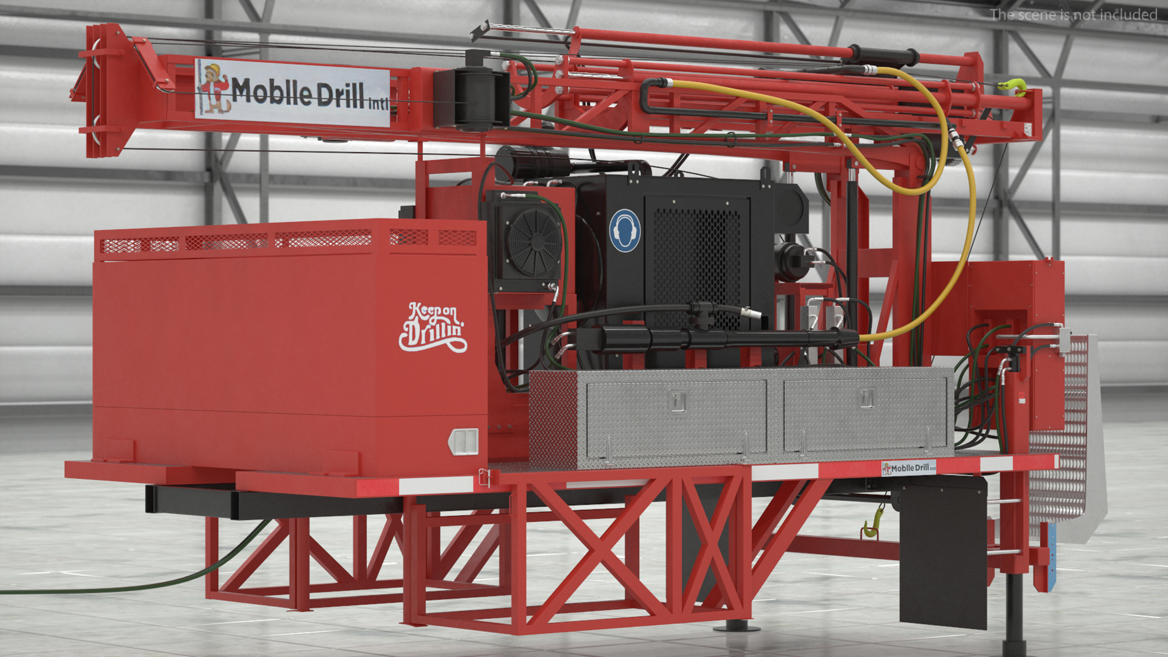 3D B-51 Mobile Drilling Rig Red model