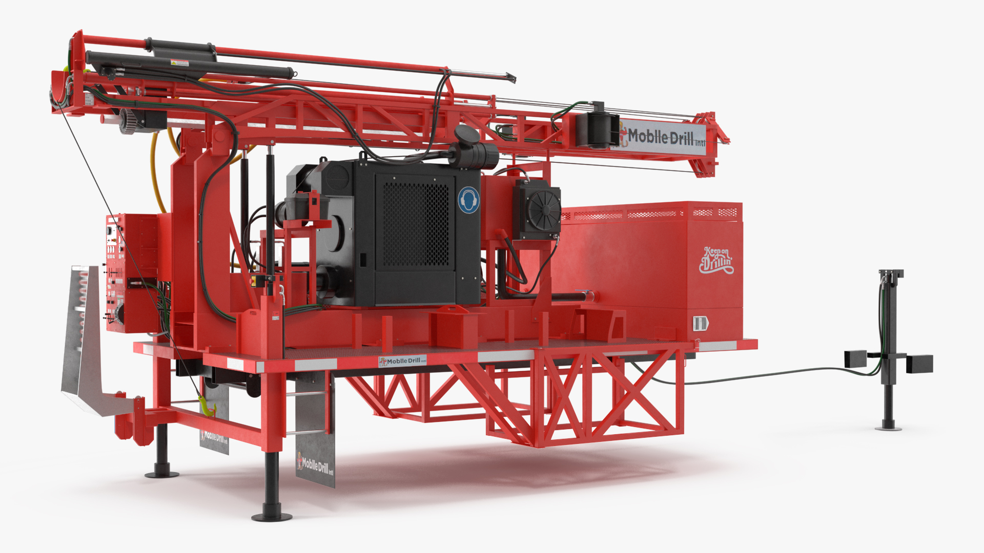 3D B-51 Mobile Drilling Rig Red model