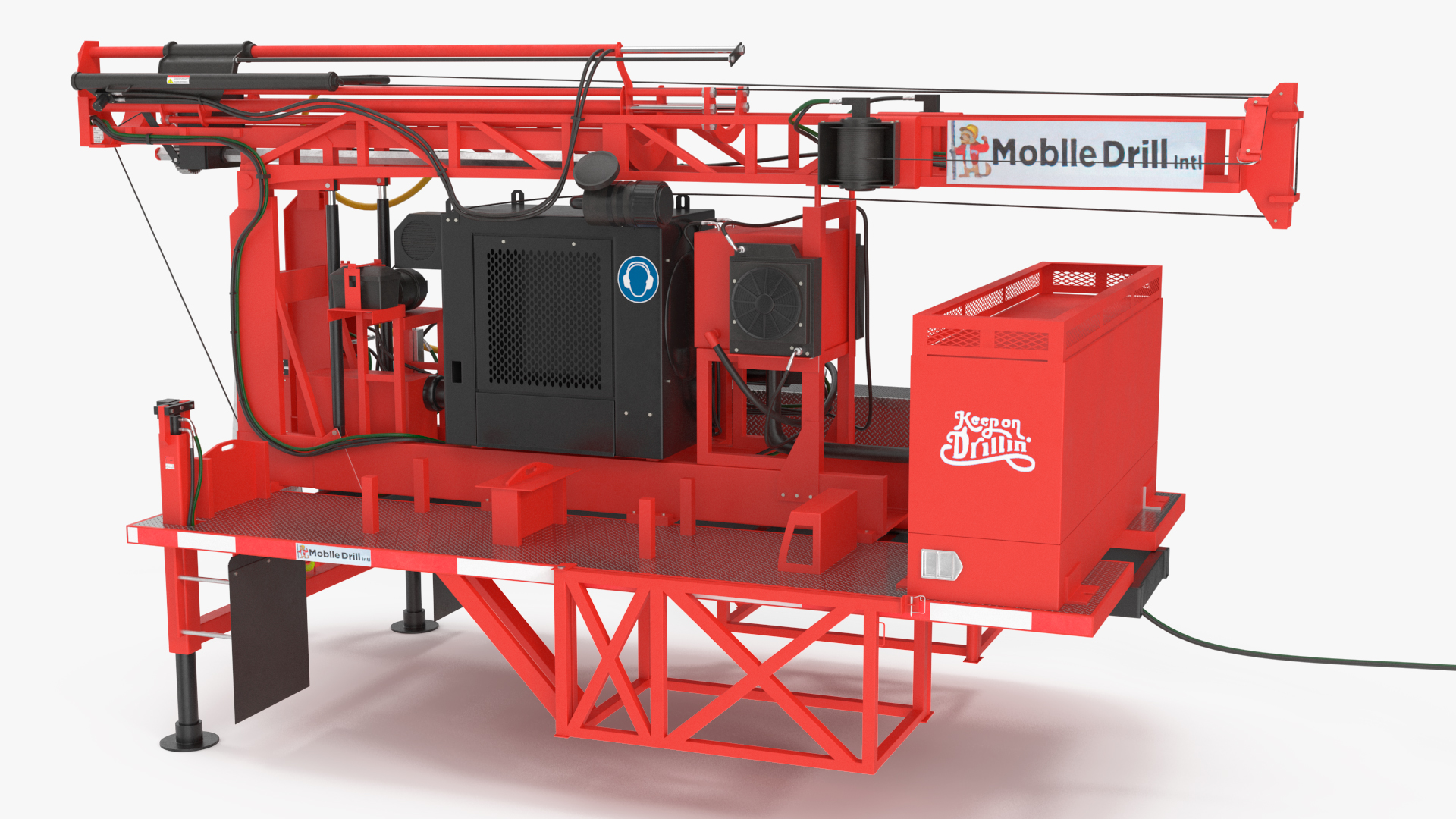 3D B-51 Mobile Drilling Rig Red model