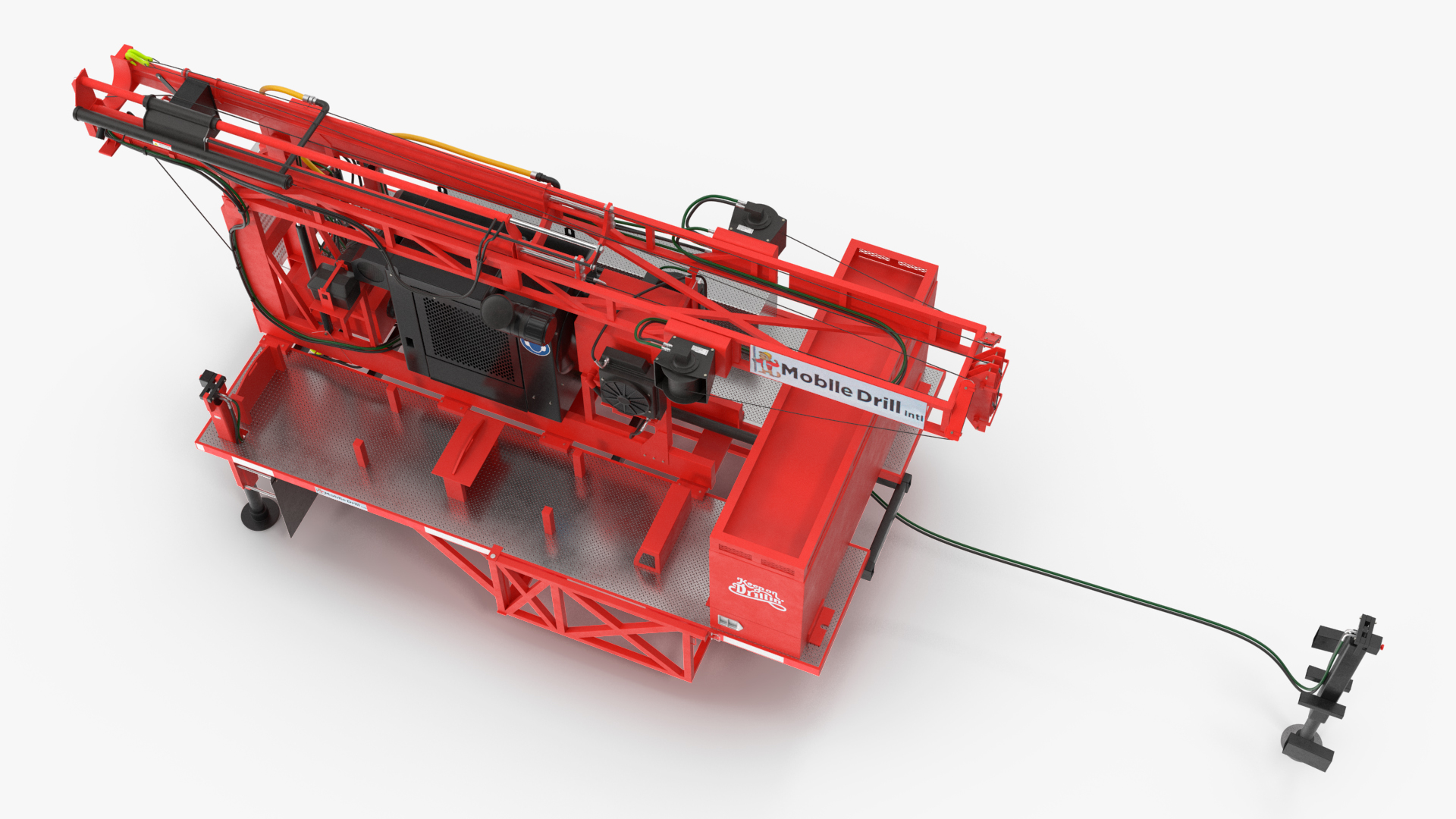 3D B-51 Mobile Drilling Rig Red model