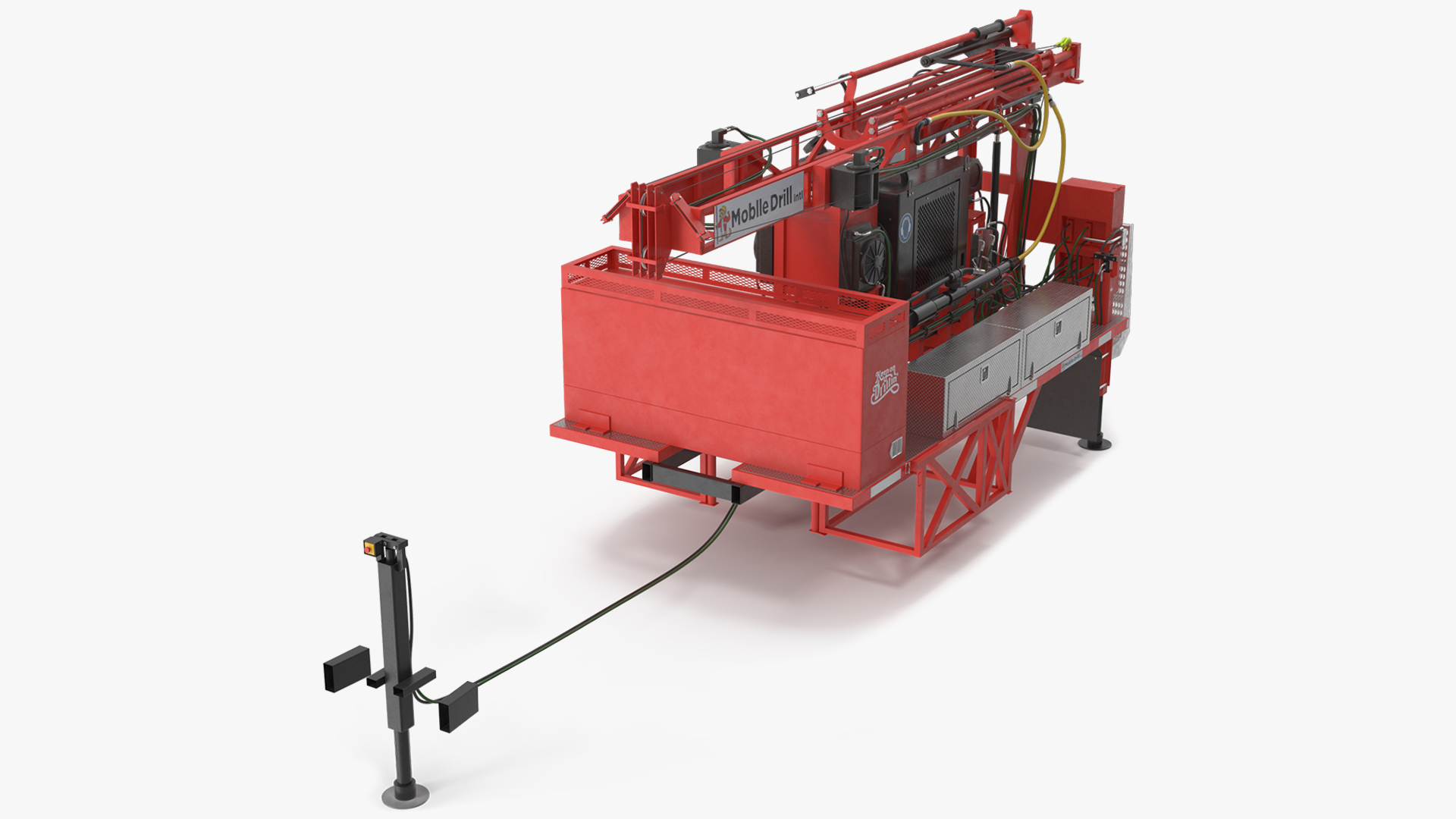 3D B-51 Mobile Drilling Rig Red model