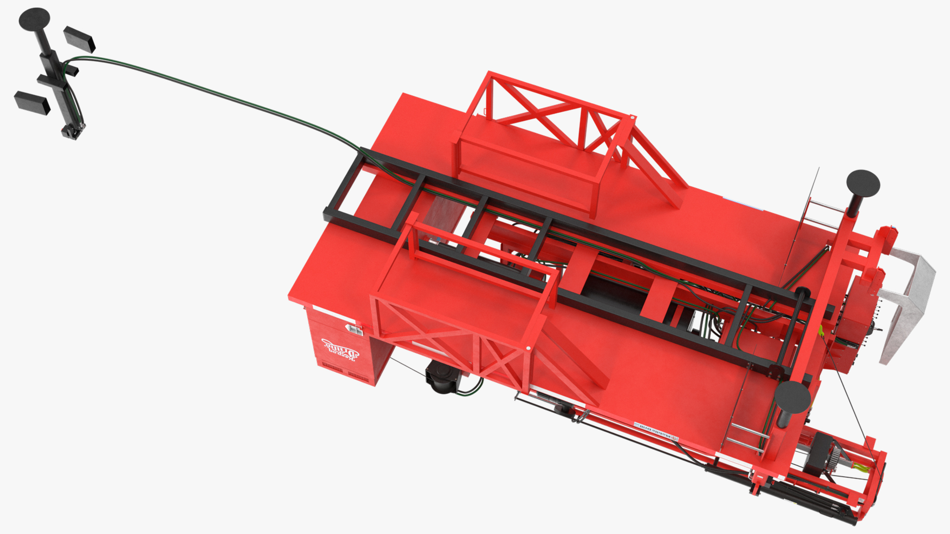 3D B-51 Mobile Drilling Rig Red model