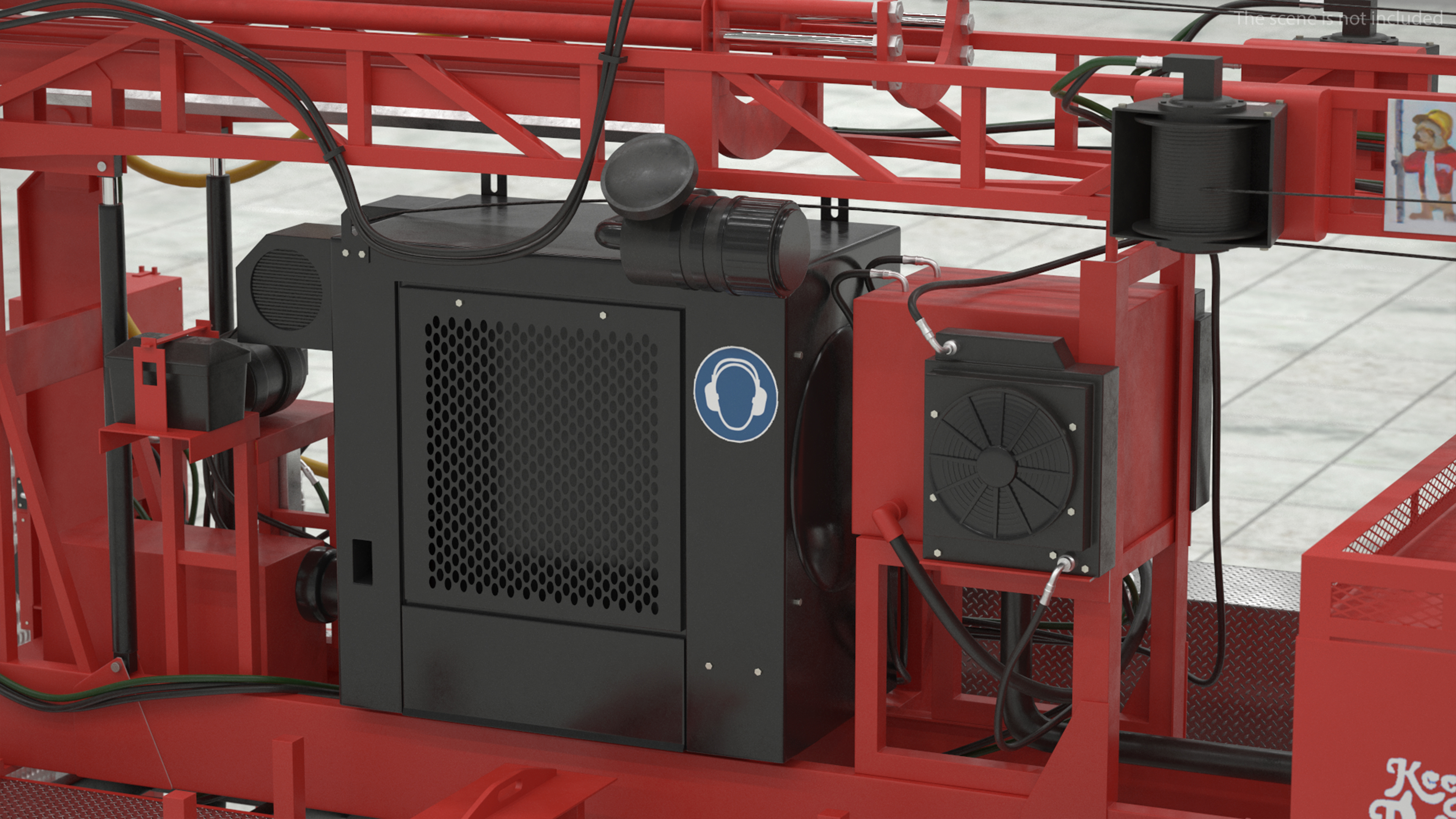 3D B-51 Mobile Drilling Rig Red model