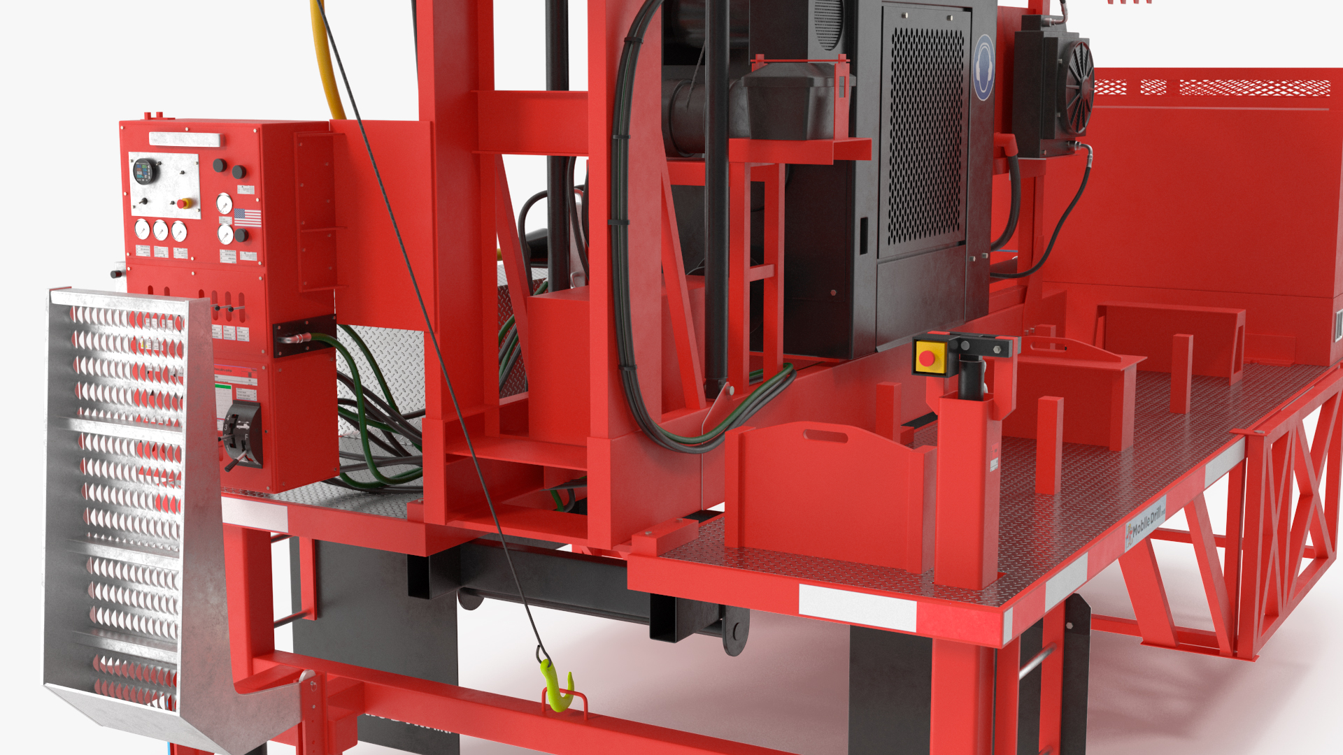 3D B-51 Mobile Drilling Rig Red model